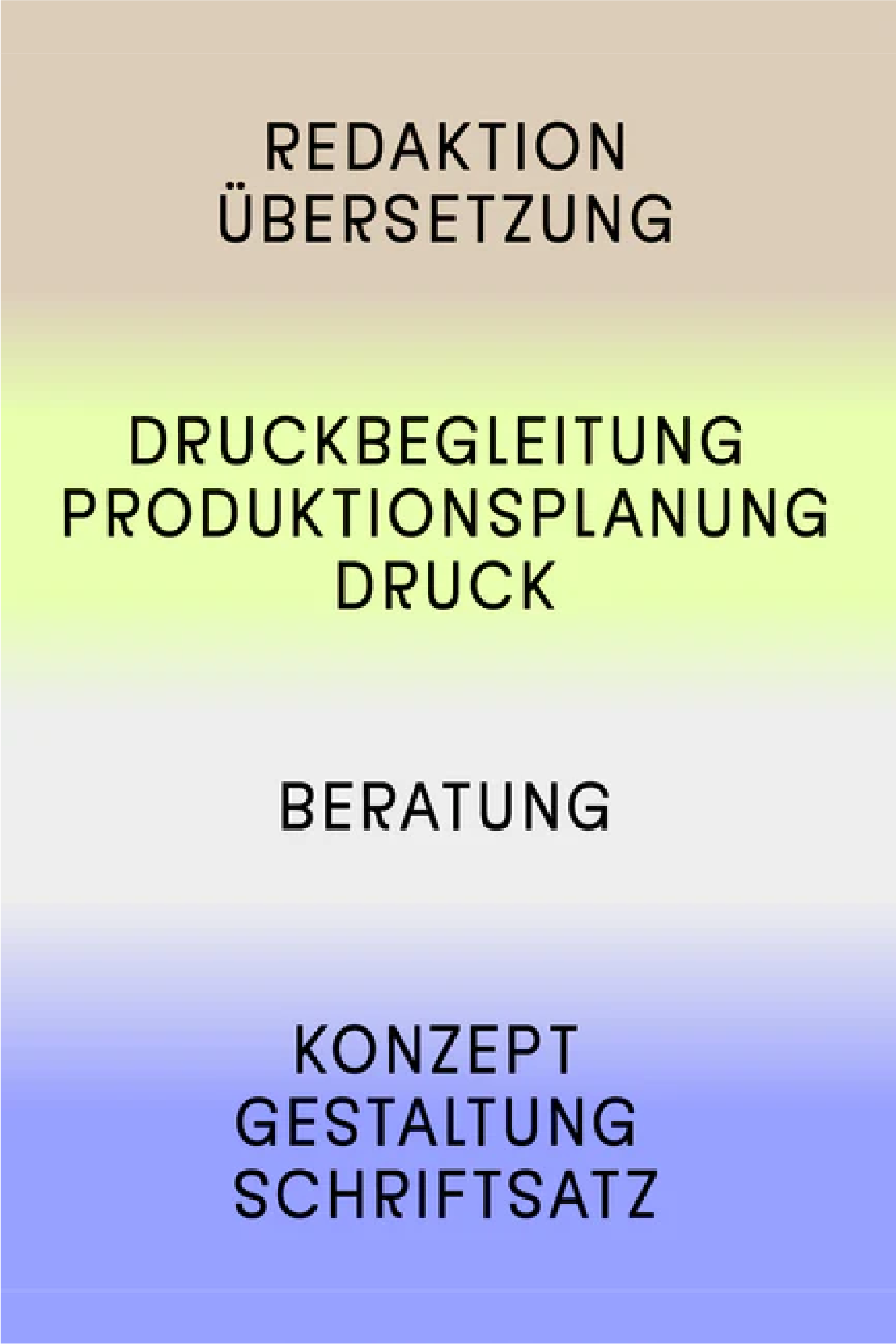 A diagram that shows the different services of the publishing house