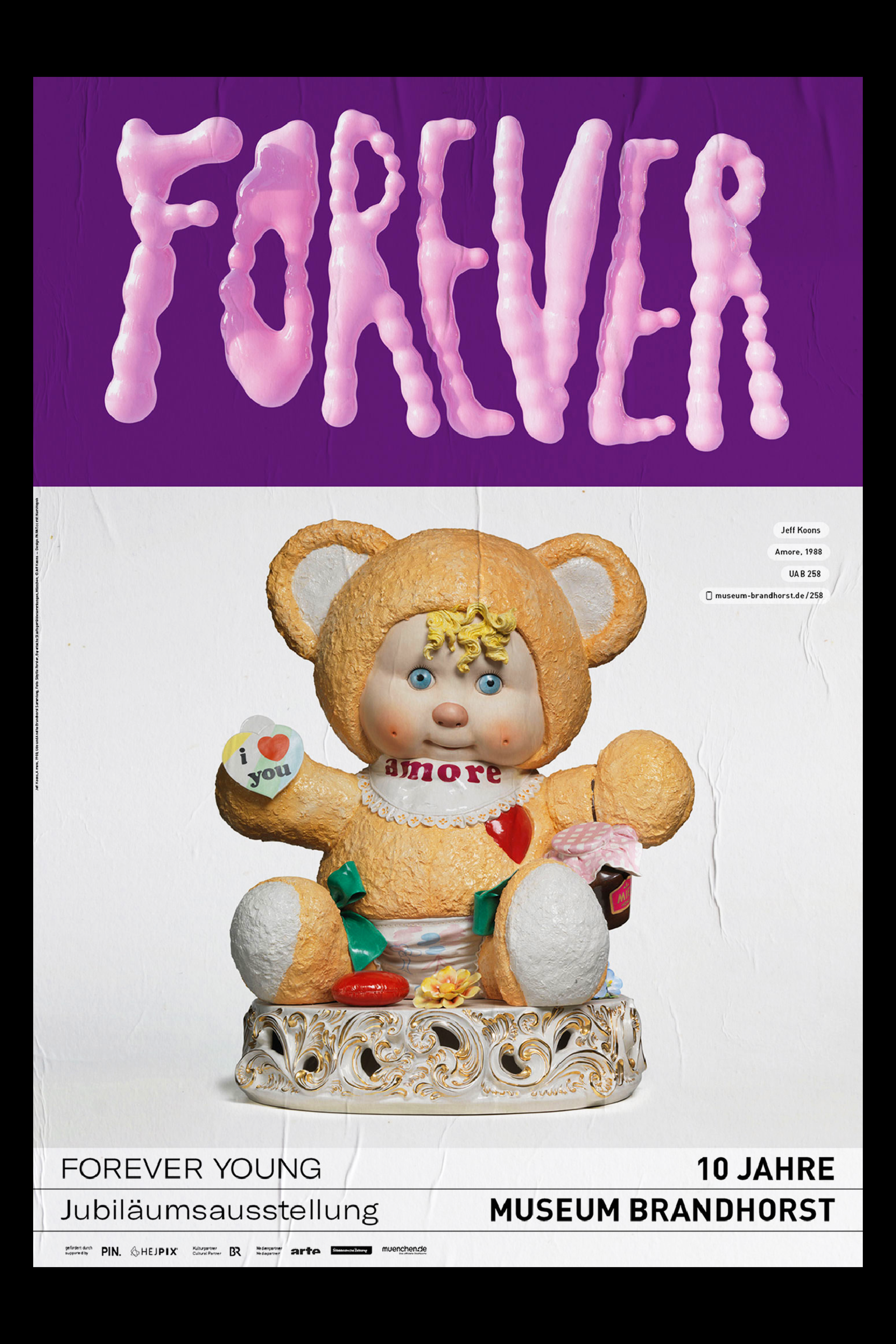 "Forever Young" poster showing an artwork of Jeff Koons.